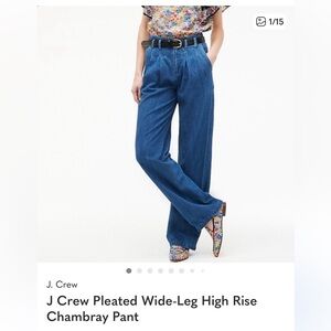 Jcrew pleated high rise trowser jean
